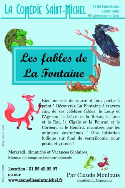 Les fables de La Fontaines: une sélection savoureuse au théâtre Comédie Saint Michel