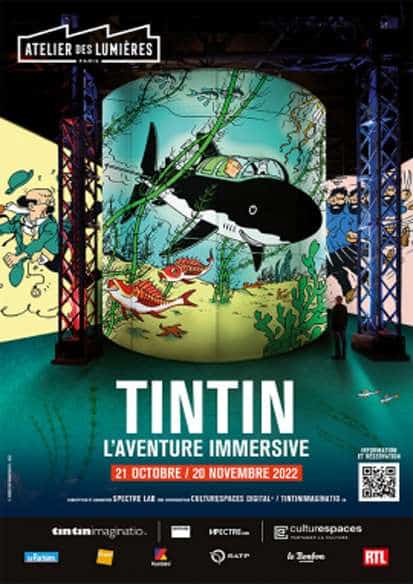 tintin, the immersive adventure at the Atelier des Lumières in Paris