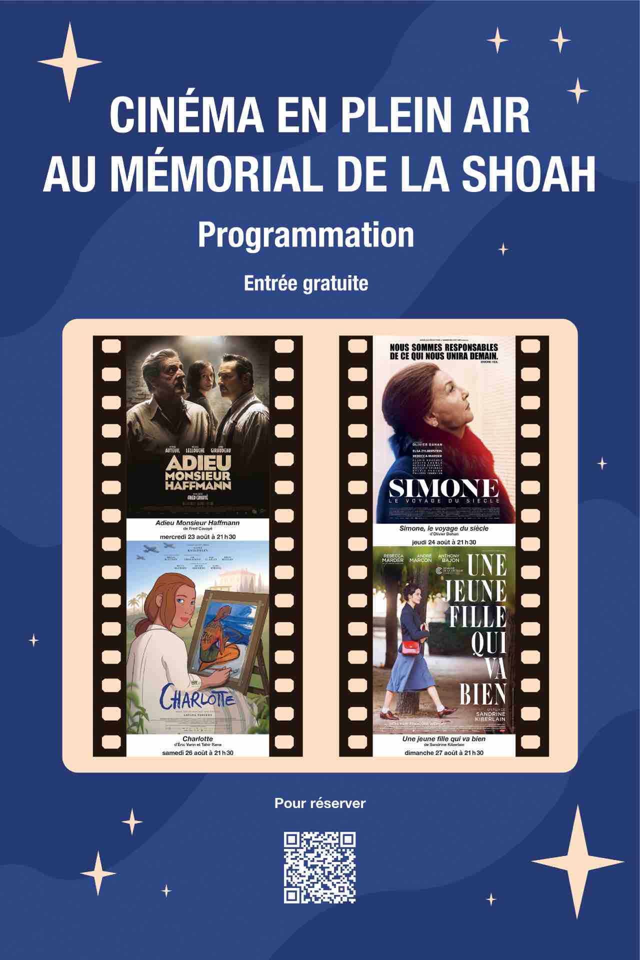 cinéma en plein air au mémorial de la Shoah