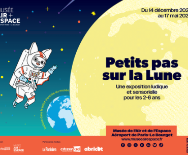 Affiche de l'exposition - Petits pas sur la lune- au Musée de l'Air et de l'Espace-2025-2026