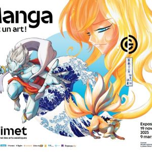Affiche de l'exposition "Manga. Tout un art !" au Musée Guimet jusqu'au 9 mars 2026