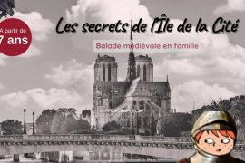 affiche pour la balade médiévale sur l'île de la Cité de Ludo et Sophie