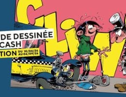 Affiche de l'Exposition "Cling la bande dessinée qui parle csash" à la Monnaie de Paris du 10 avril au 6 septembre 2026