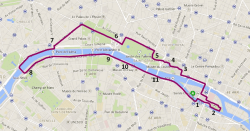 parcours en trottinette electrique dans Paris