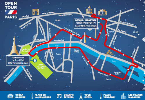 Opentour, Paris by night : le circuit