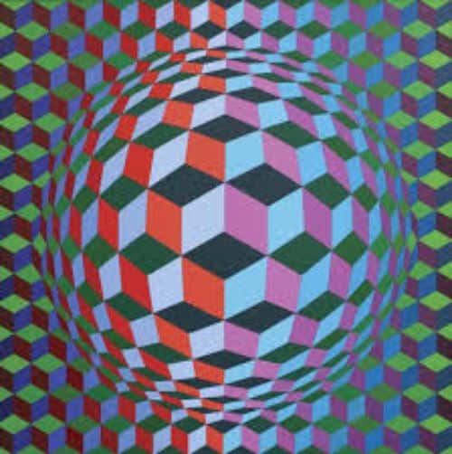 optical illusion with Vasarely