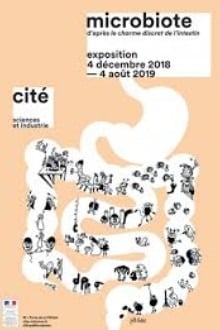 poster for the Microbiota exhibition at the Cité des Sciences