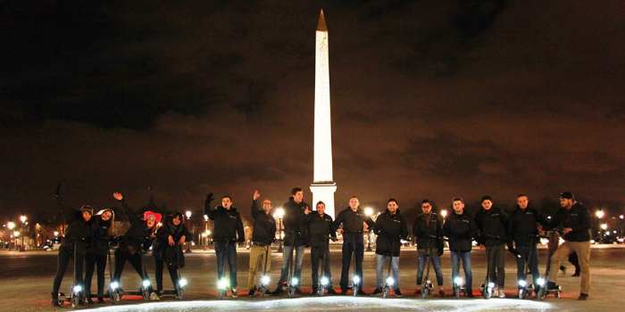 paris de nuit en trotinette electrique