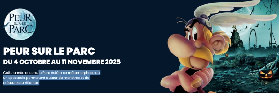 Peur sur le parc au parc Asterix