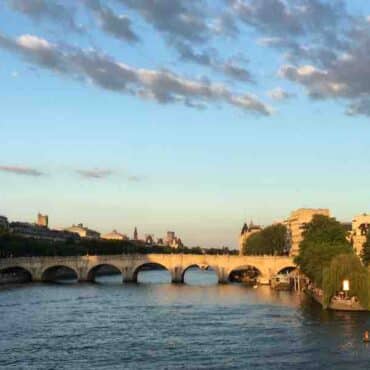 paris at the end of the day or in the evening