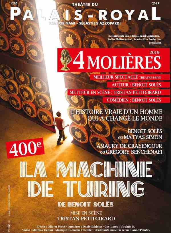 pièce de theatre la machine de Turing au Palais Royal