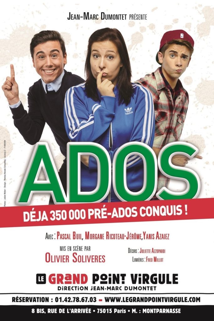 the play Ados, theatre for pre-teens at the Grand Point Virgule in Paris