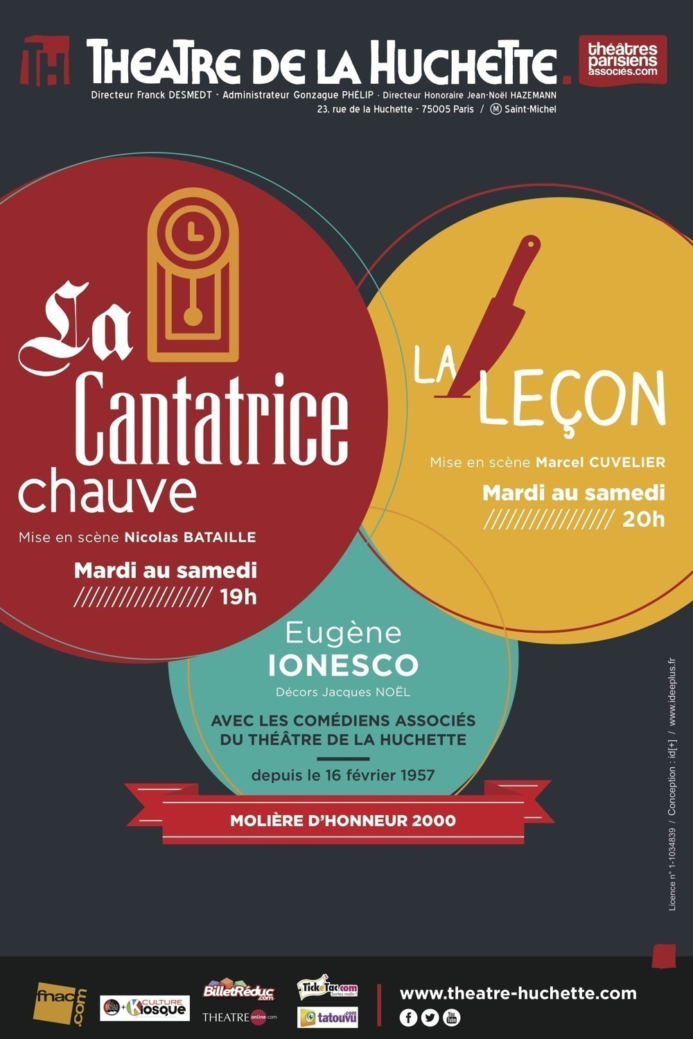 La Cantatrice Chauve and La Leçon, at the Théâtre de la Huchette since 1957