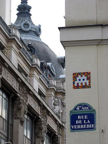 Invader dans la quartier du Marais