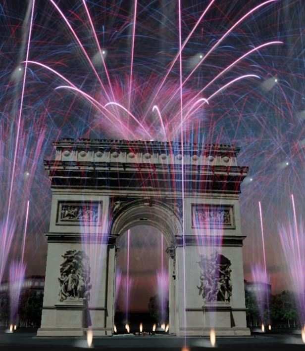 Grand spectacle pyrotechnique de l'Arc de Triomphe >> Gratuit