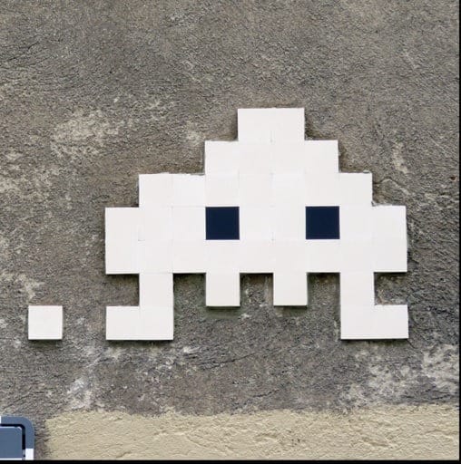 the little monster of Space Invaders by Franck Slama