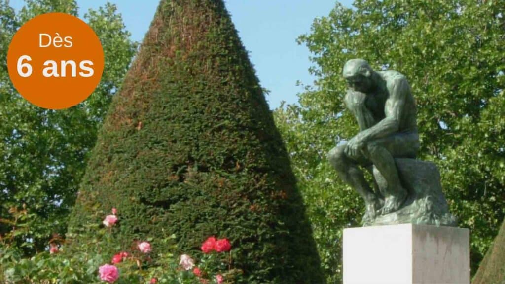 family visit in the gardens of the Rodin Museum