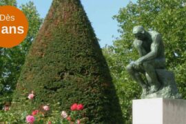 family visit in the gardens of the Rodin Museum