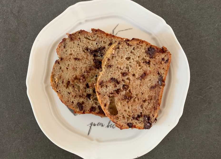 cake à la banane et au chocolat sans beurre